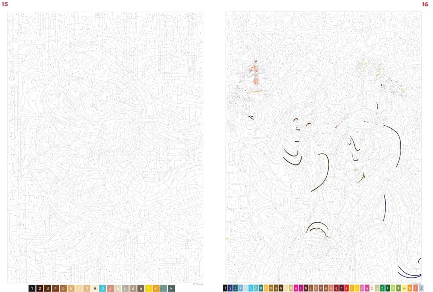 Coloriages Mystères Disney – Love Stories | Livre de Coloriage Magique par Numéros | Révélez des Scènes Romantiques Disney