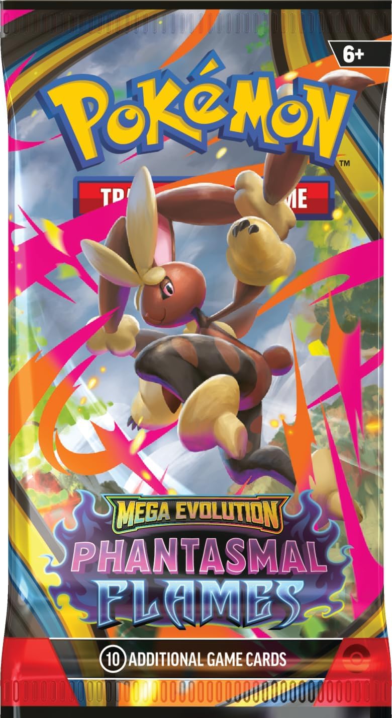 Pokémon Mega Evolution Phantasmal Flames Booster Pack | 10 Cards Pack Featuring Mega Charizard X ex & Mega Gengar ex | Pokémon TCG Mega Series