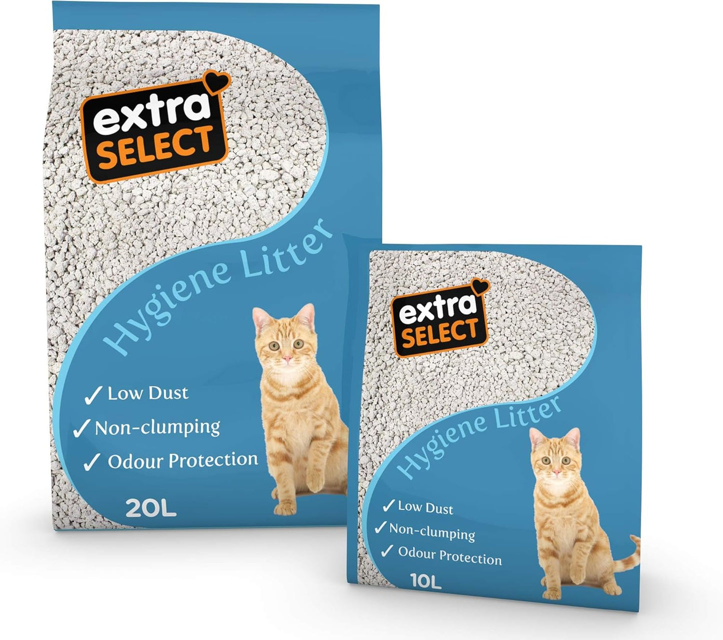 Extra Select Premium Hygiene Cat Litter 10L - Low Dust Non Clumping - Odor Control - Lightweight Hygienic Cat Litter