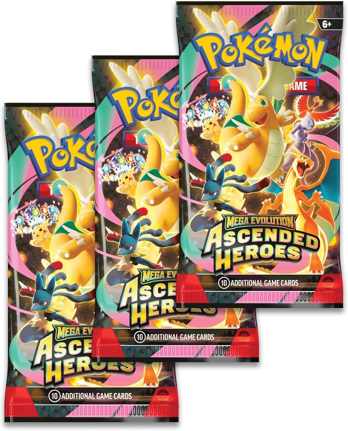 Pokémon TCG Mega Evolution Ascended Heroes Tech Sticker Collection Charmander Foil Promo Card with 3 Booster Packs & Pokémon Stickers