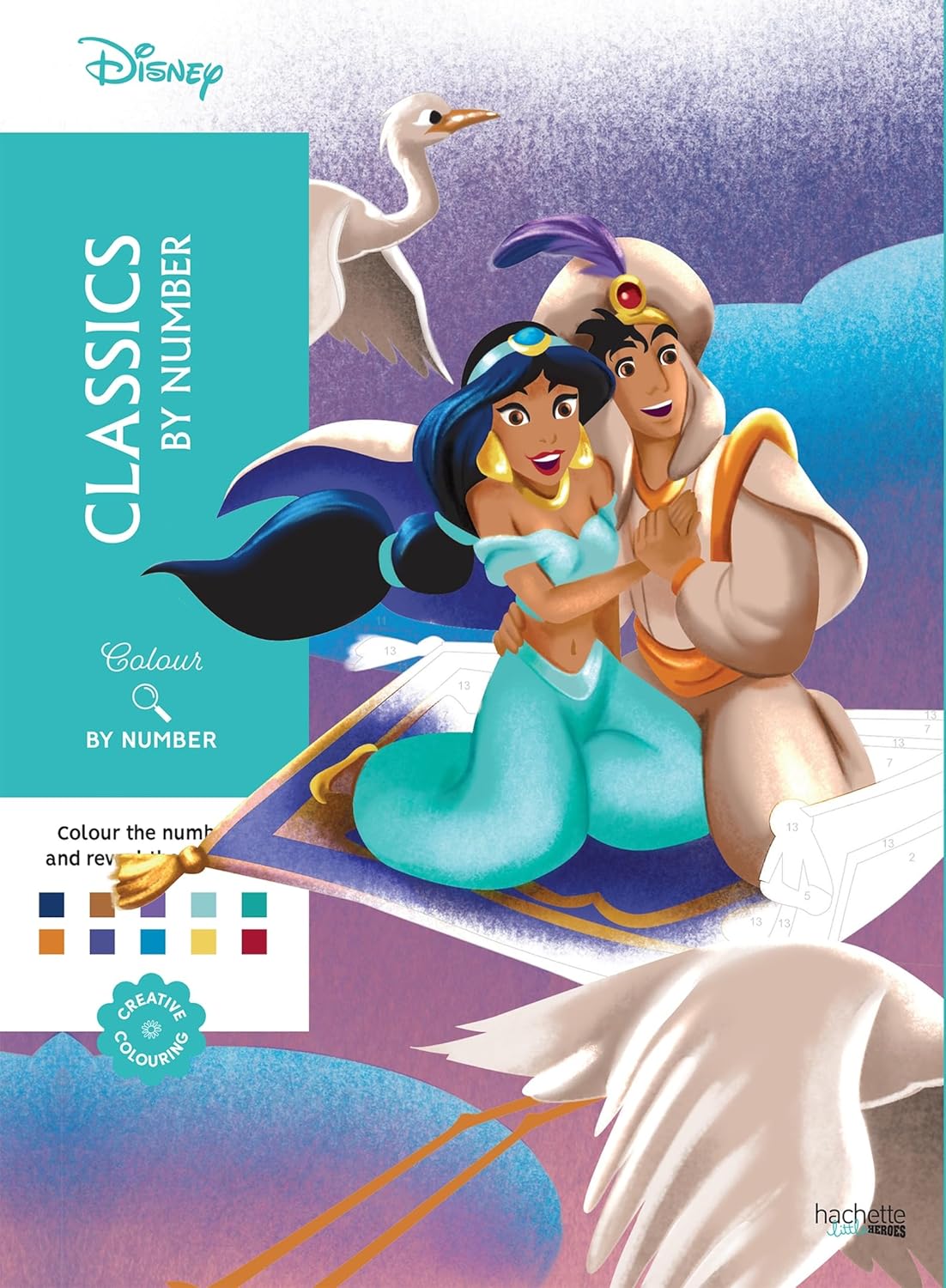 Mystery Colouring – Classics by Number Book | Reveal Iconic Disney Characters | Colour by Number Activity Book for Kids & Adults