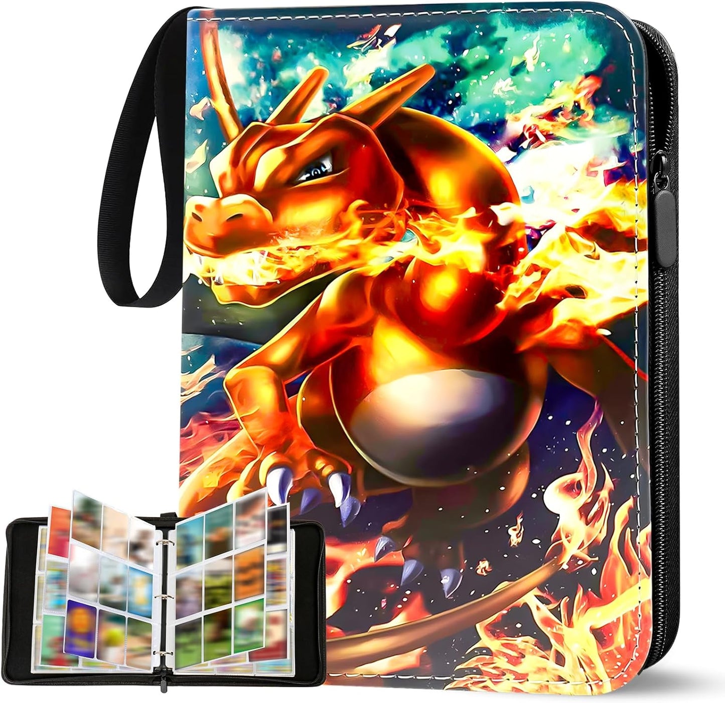 Card Binder 9 Pocket Trading Card Album with Zipper – 900 Pockets, 50 Removable Sleeves Card Collection Binder for Pokémon, Sports & Game Cards | Kids Gift
