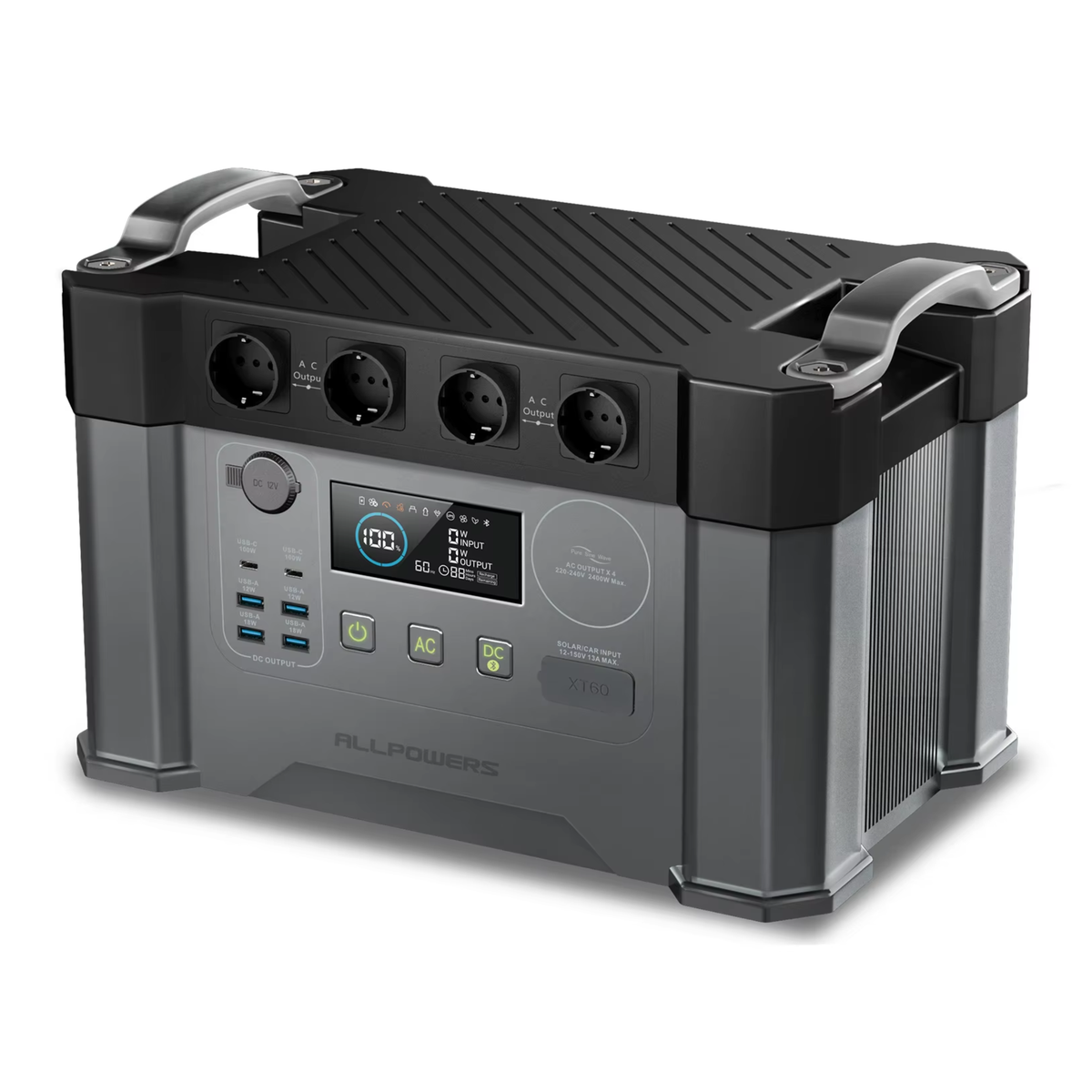 Portable Power Station 2400W 1451Wh LiFePO4 Battery with UPS Backup (Bare Unit)