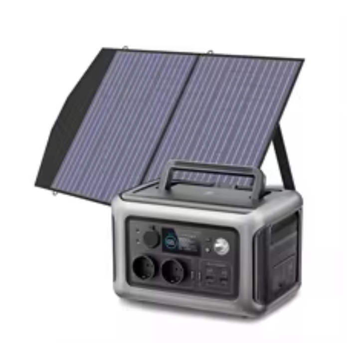 Portable Power Station 600W 299Wh LiFePO4 Battery with 100W Solar Panel Bundle
