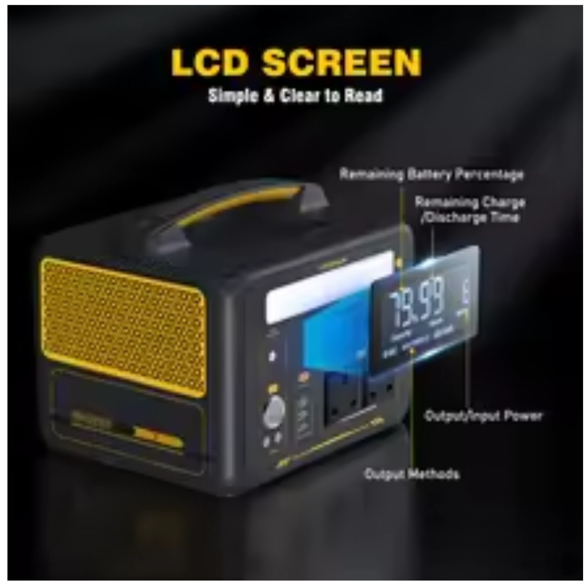Portable Power Station 600W 299Wh LiFePO4 Battery - 1200W Peak Surge Generator (Bare Unit)