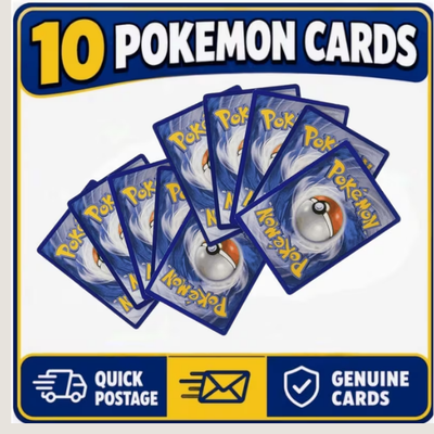 Pokémon TCG Mystery Booster Pack - 10 Authentic Cards Lot with Guaranteed Foil/Rare Card