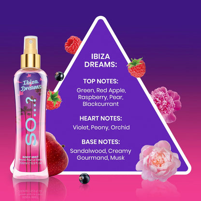 So…? Summer Escapes Womens Ibiza Dreams Body Mist Fragrance Spray 200ml