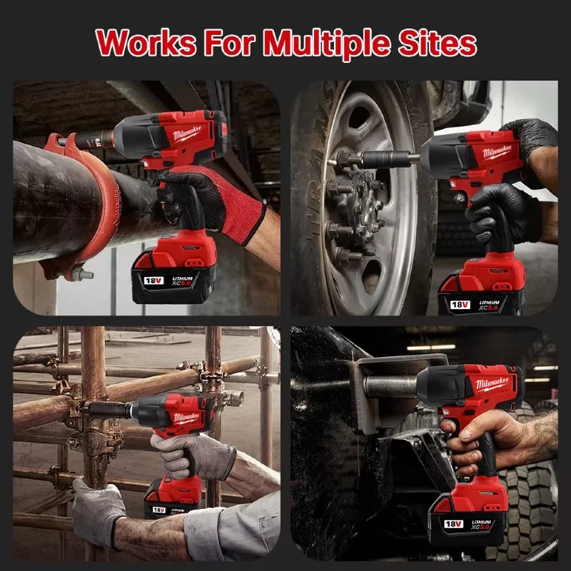 Milwaukee 1300Nm Brushless Cordless Impact Wrench 18V, 1/2" Square Drive, High Torque Power Tool