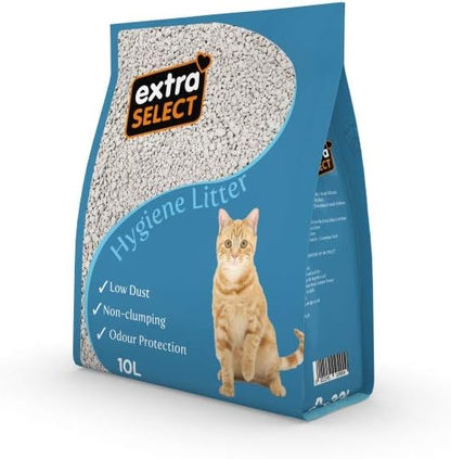 Extra Select Premium Hygiene Cat Litter 10L - Low Dust Non Clumping - Odor Control - Lightweight Hygienic Cat Litter