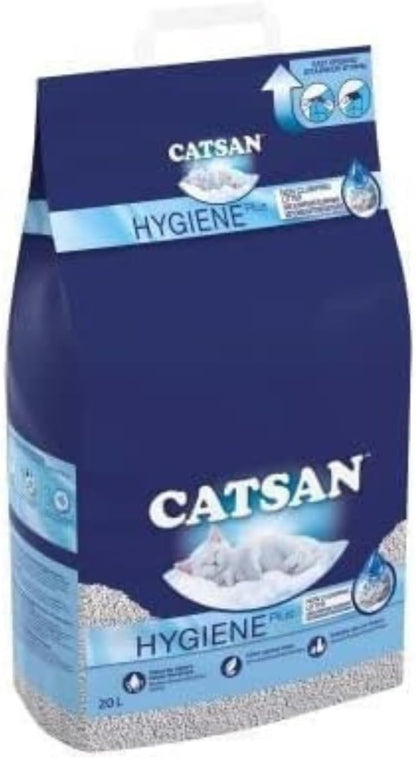 Catsan Hygiene Non-Clumping Cat Litter, 100 Percent Natural, Absorbent, 10 Litre, White