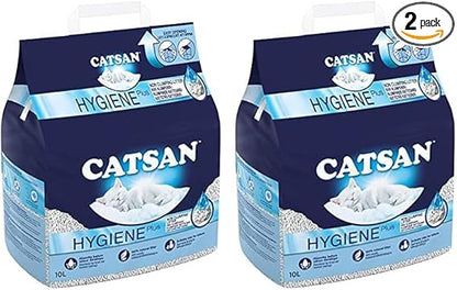 Catsan Hygiene Non-Clumping Cat Litter, 100 Percent Natural, Absorbent, 10 Litre, White