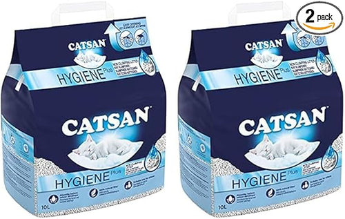 Catsan Hygiene Non-Clumping Cat Litter, 100 Percent Natural, Absorbent, 10 Litre, White