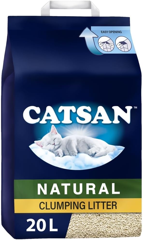 Natural Clumping Cat Litter 20L - Biodegradable Odor Control Clay