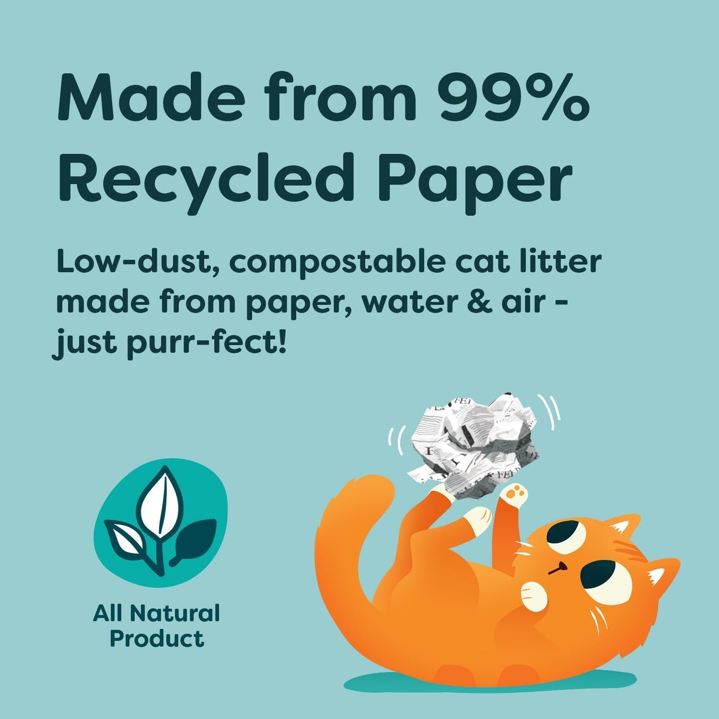 Breeder Celect All Natural Cat Litter 30L - Recycled Paper - Non Clumping - Highly Absorbent - Odor Control Cat Bedding