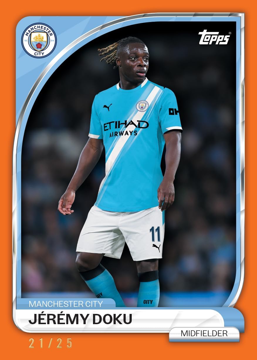 2025/26 Manchester City Collector Tin – 35 Official Football Trading Cards with Limited Editions & Parallel Cards | Premium Soccer Card Collection