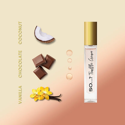So…? Unique Premium Womens Perfume Gift Set, Vanilla Candy, Sweet Pea, White Blossom, Truffle Cream, Eau De Toilette with Long Lasting Fragrance - Travel Size Mini Perfume for Girls (4 x 14ml)
