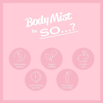 Body Mist By So…? Womens Mini Body Mist Gift Set, with Pink Grapefruit, Vanilla, Candy Floss & Sweet Pea, Fragrance Spray Set (4x50ml)
