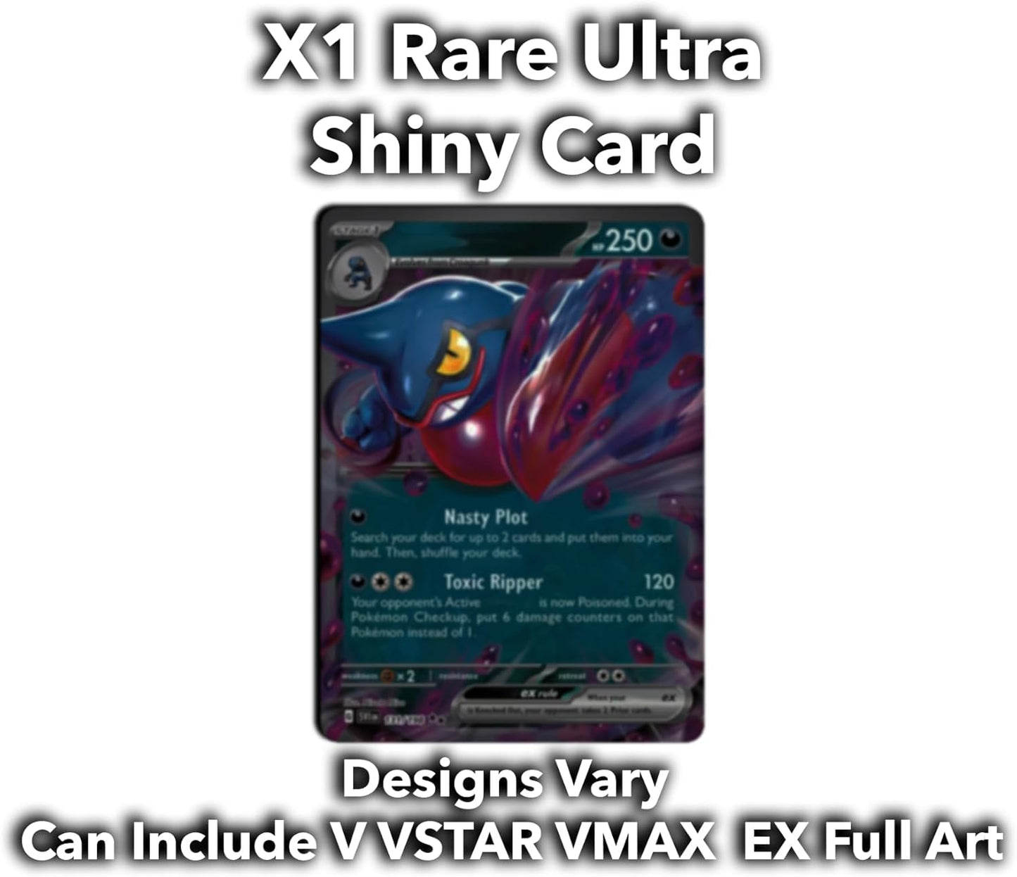 Ultimate Shiny Tin Bundle – 50 Pokemon Cards with 10 Holographic Pokemon Shiny Cards, 1 Rare Ultra Shiny Card, 1 Coin, Reusable Mini Tin for Pokemon TCG Fans