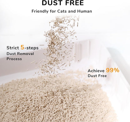 FUKUMARU Tofu Cat Litter 16L – Clumping Plant Based – Flushable Corn Mix – Dust Free Odor Control Cat Litter Pack of 4