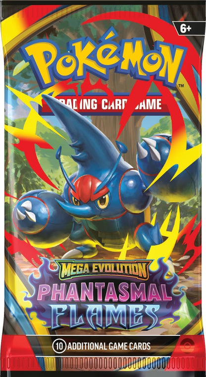 Pokémon Mega Evolution Phantasmal Flames Booster Pack | 10 Cards Pack Featuring Mega Charizard X ex & Mega Gengar ex | Pokémon TCG Mega Series