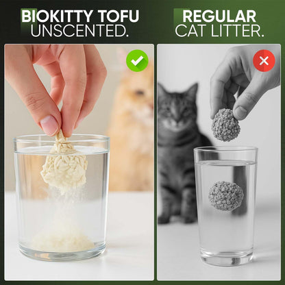 Tofu Clumping Cat Litter 10L – Unscented – Activated Carbon – Ultra Absorbent – Flushable Eco Friendly Cat Litter Pack of 1