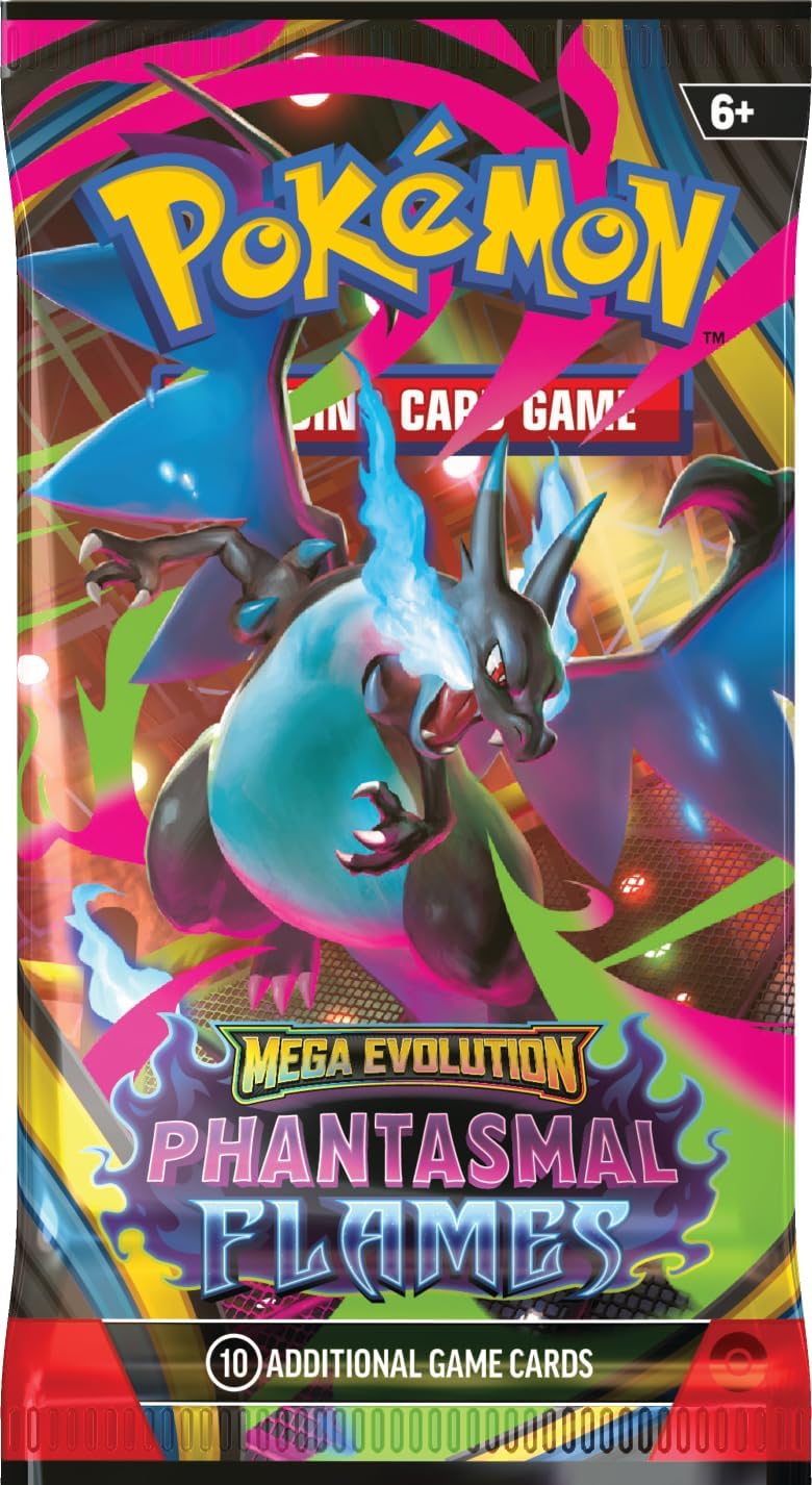 Pokémon Mega Evolution Phantasmal Flames Booster Pack | 10 Cards Pack Featuring Mega Charizard X ex & Mega Gengar ex | Pokémon TCG Mega Series