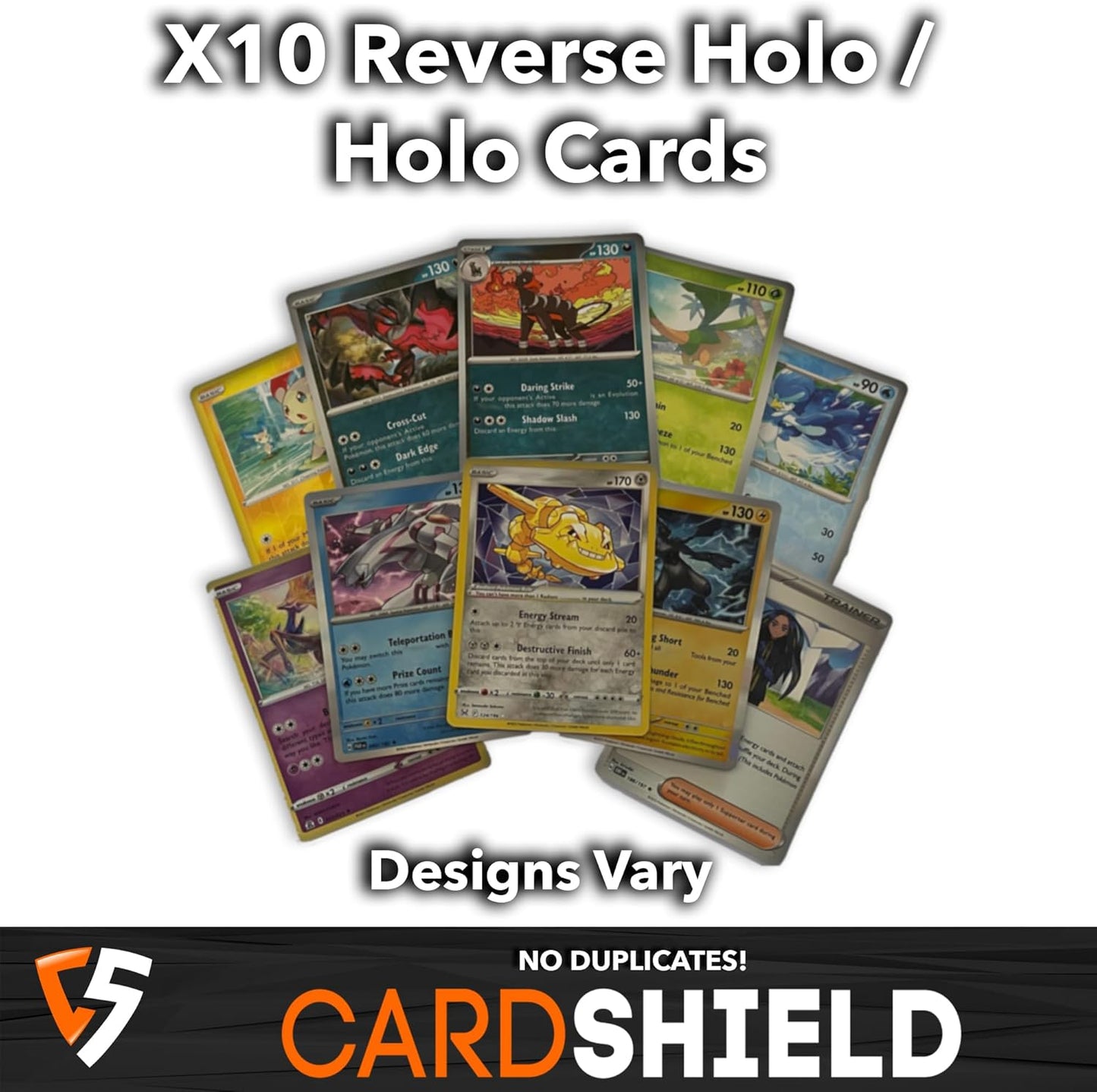 Ultimate Shiny Card Bundle Pokémon TCG – 50 Pokémon Cards with 10 Holo, 1 Rare Ultra Shiny, Coin & Mini Tin Storage Case