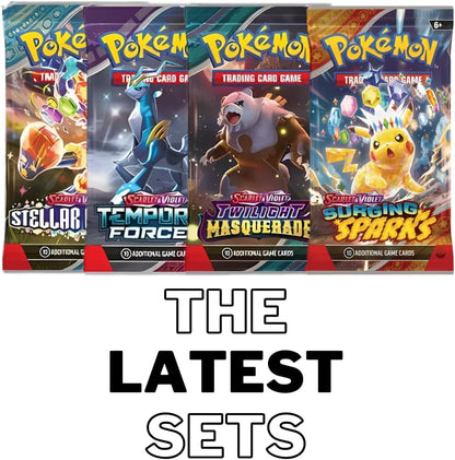 Mega Pokémon Card Booster Pack Gift Bundle – 5 Packs | Sword & Shield & Scarlet & Violet Sets | 4 Assorted Pokémon TCG Packs + 1 Japanese Card Pack Gift Set