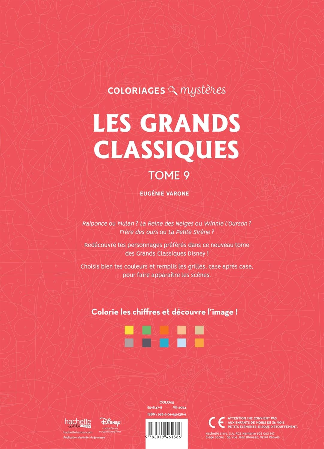 Coloriages Mystères Disney – Les Grands Classiques Tome 9 | Livre de Coloriage Adulte Anti-Stress | Édition Officielle Disney