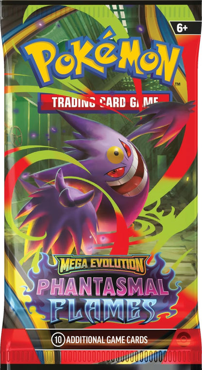 Pokémon Mega Evolution Phantasmal Flames Booster Pack | 10 Cards Pack Featuring Mega Charizard X ex & Mega Gengar ex | Pokémon TCG Mega Series