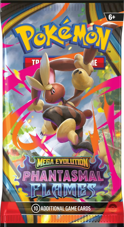 Pokémon Mega Evolution Phantasmal Flames Booster Pack | 10 Cards Pack Featuring Mega Charizard X ex & Mega Gengar ex | Pokémon TCG Mega Series