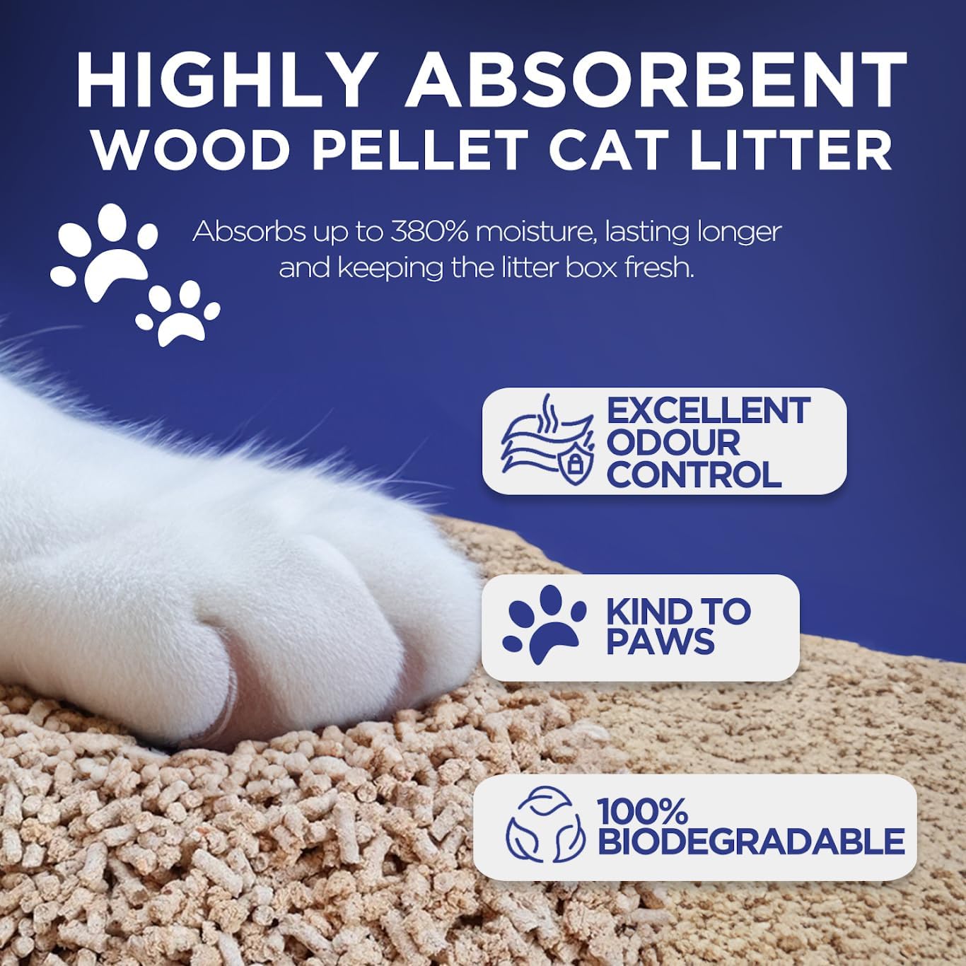 Platinum Plus Cat Litter 30L - Premium Natural Wood Pellets - Odor Control - Biodegradable Dust Free Softwood Cat Litter