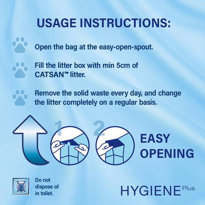 Catsan Hygiene Non-Clumping Cat Litter, 100 Percent Natural, Absorbent, 10 Litre, White