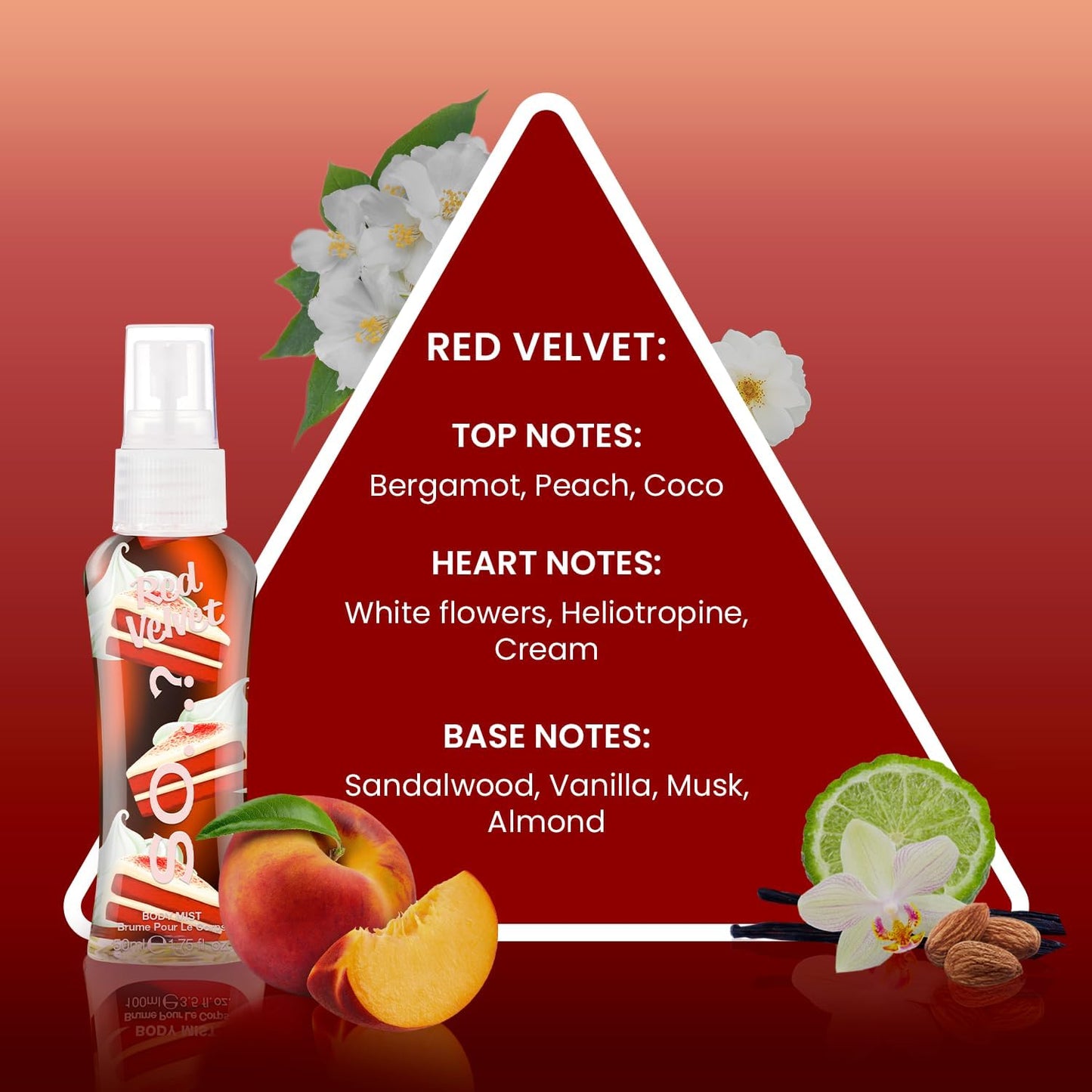 SO? Body Mist By So? Womens Mini Mist Body Mist Gift Set, with Red Velvet, Vanilla, Candy Floss & Sweet Pea, Fragrance Spray Set, (4x50ml)