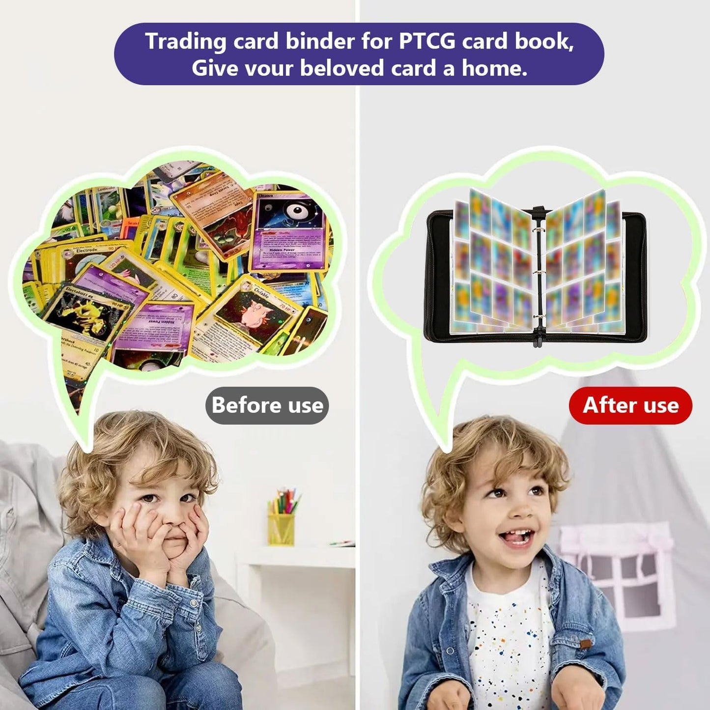 Card Binder for Pokémon 900 Pockets – Trading Card Binder 9 Pocket 50 Pages with Zipper | Portable Card Holder Album for Pokémon, MTG, Yu-Gi-Oh Cards