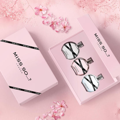 Miss SO…? Premium Womens Perfume Gift Set, Starlet, Love Potion, Secret Crush Eau De Parfum with Long Lasting Fragrance - Travel Size Mini Perfume for Girls, Ladies Gift Sets (3 x 30ml)