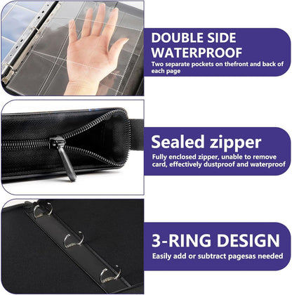 Card Binder for Pokémon 900 Pockets – Trading Card Binder 9 Pocket 50 Pages with Zipper | Portable Card Holder Album for Pokémon, MTG, Yu-Gi-Oh Cards