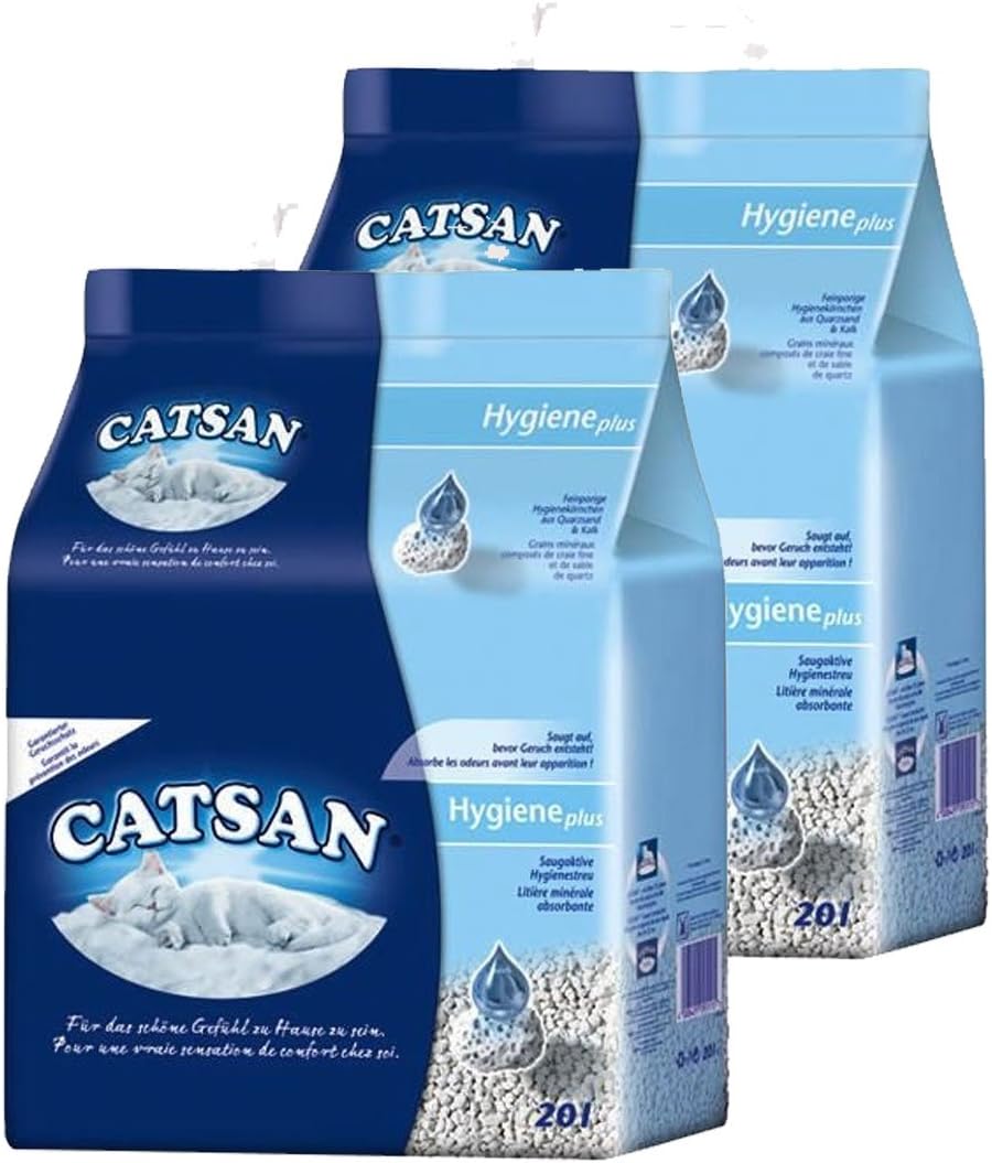 Catsan Hygiene Non-Clumping Cat Litter, 100 Percent Natural, Absorbent, 10 Litre, White