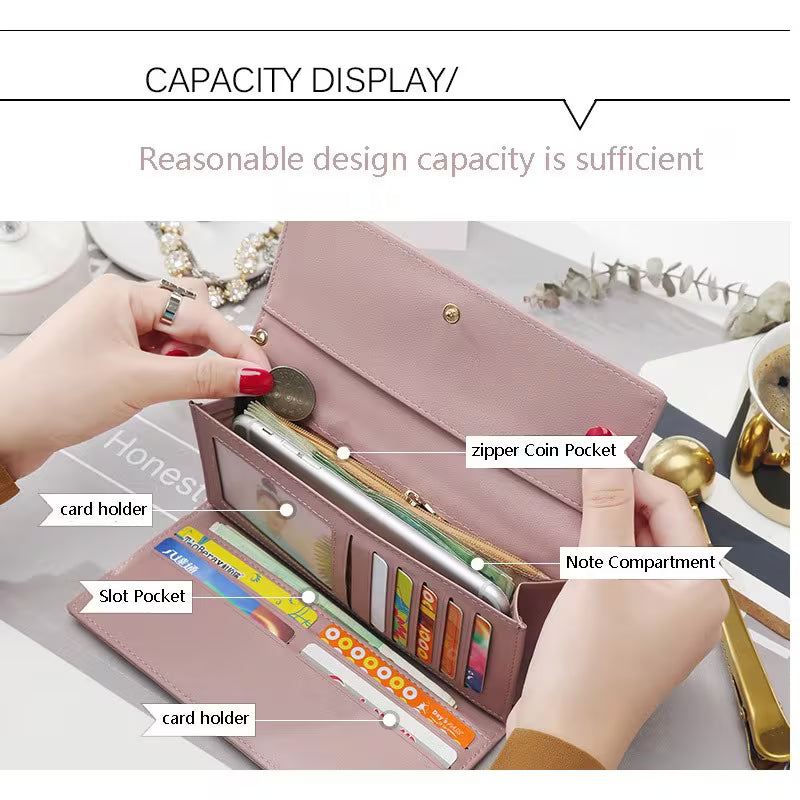 Fashion Women Wallets Long Multifunctional Purse Cool Female Clutch Card Holder