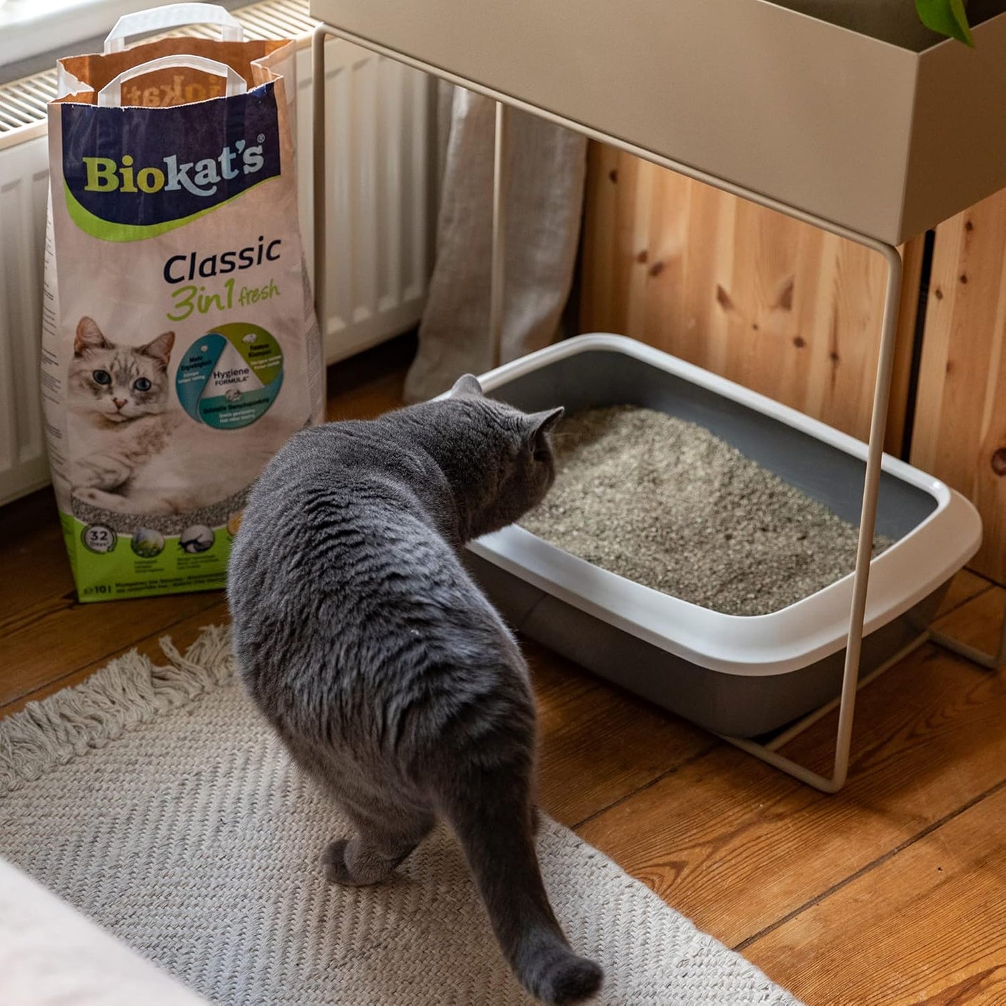Biokatʼs Classic Fresh 3in1 Spring Fragrance Clumping Cat Litter 10L – Multi Grain Clumping – Odor Control – Bentonite Clay Cat Litter