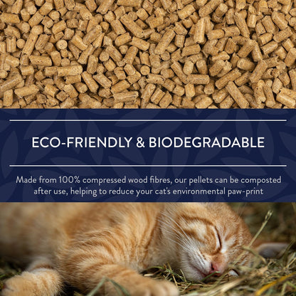 Eco Barn 30L Wooden Pellet Cat Litter 15kg - Biodegradable Non Clumping - Ultra Absorbent Natural Wood Cat Litter