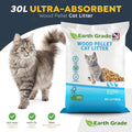 30L Premium Wood Pellet Cat Litter – Ultra Absorbent – Biodegradable – Natural Pine Wood Cat and Kitten Litter
