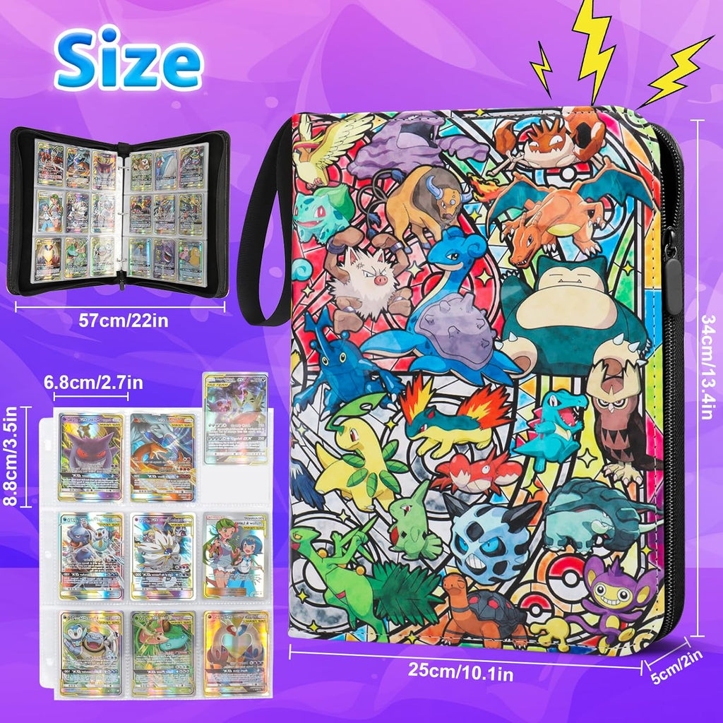 Card Binder for Kids,Trading Card Binder 9 Pocket 50 Pages 900 Cards Capacity,Portable Waterproof PU Card Binder Folder,Collectible Card Album This is the perfect for boys and girls