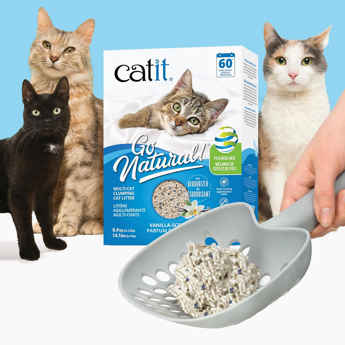 Vanilla Scented Multi Cat Clumping Litter 6.4kg - Dust Free Clay