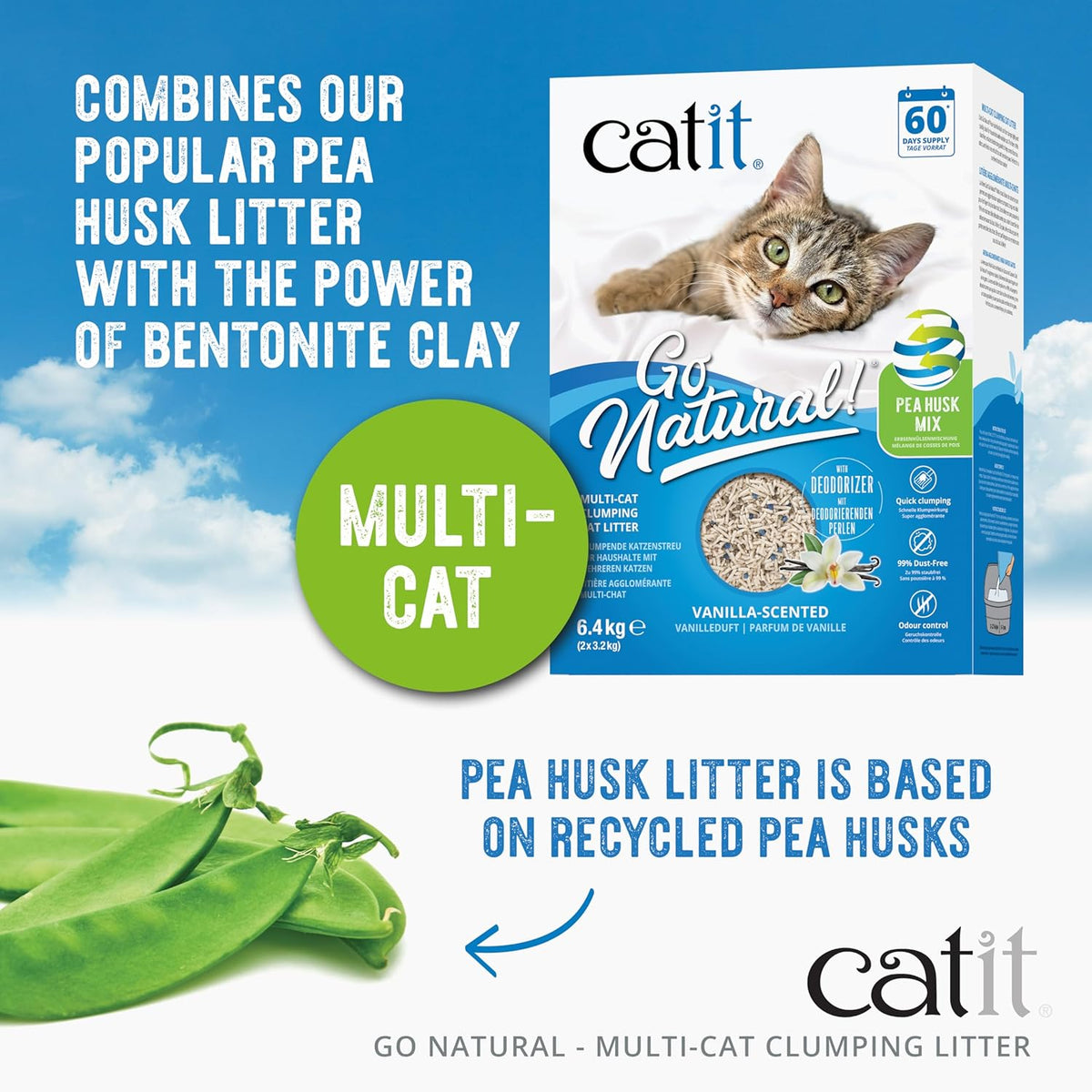 Vanilla Scented Multi Cat Clumping Litter 6.4kg - Dust Free Clay