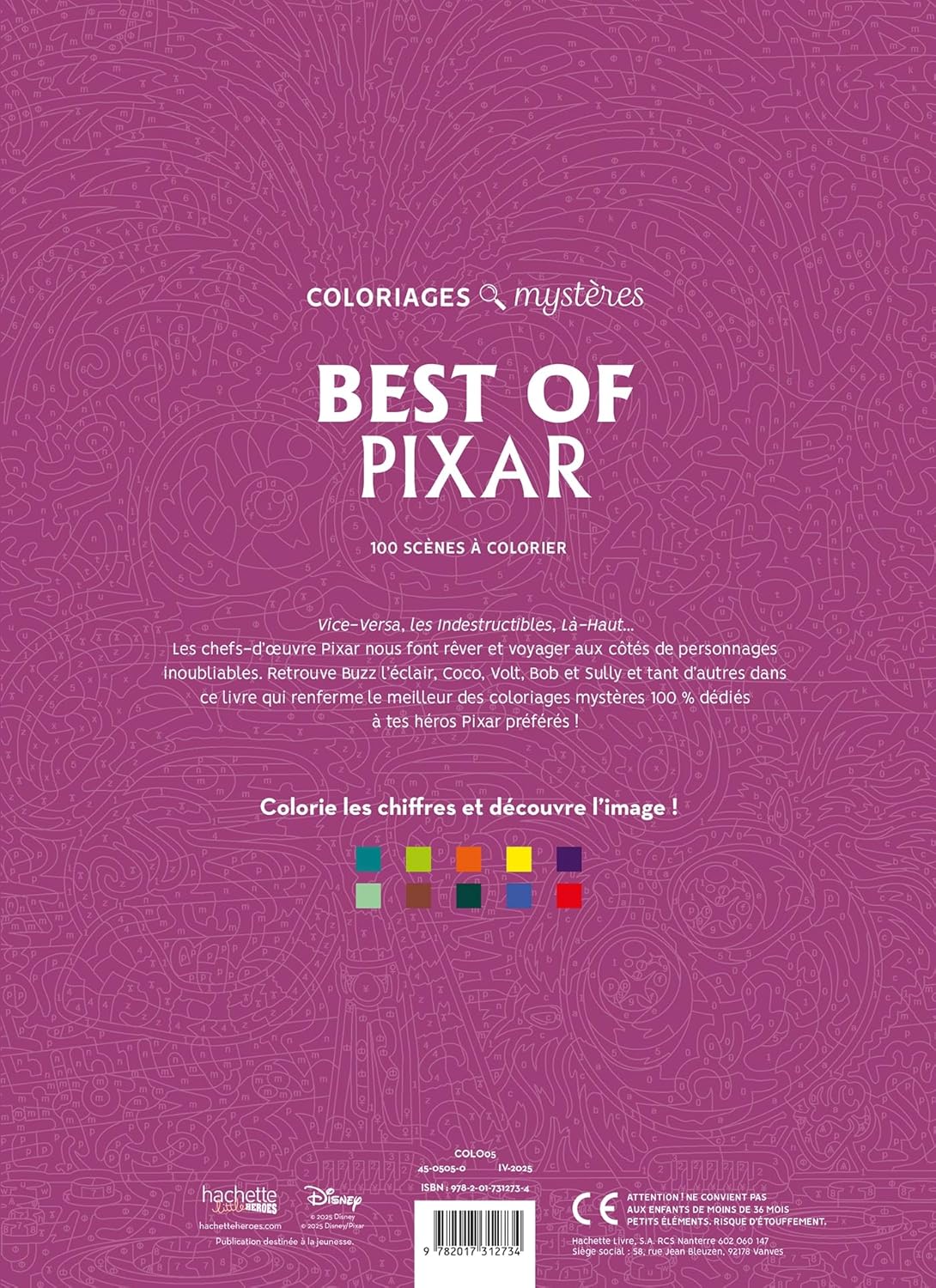 Coloriages Mystères Disney – Best of Pixar | Livre de Coloriage Magique pour Enfants & Adultes | Dessins Cachés Pixar Officiel