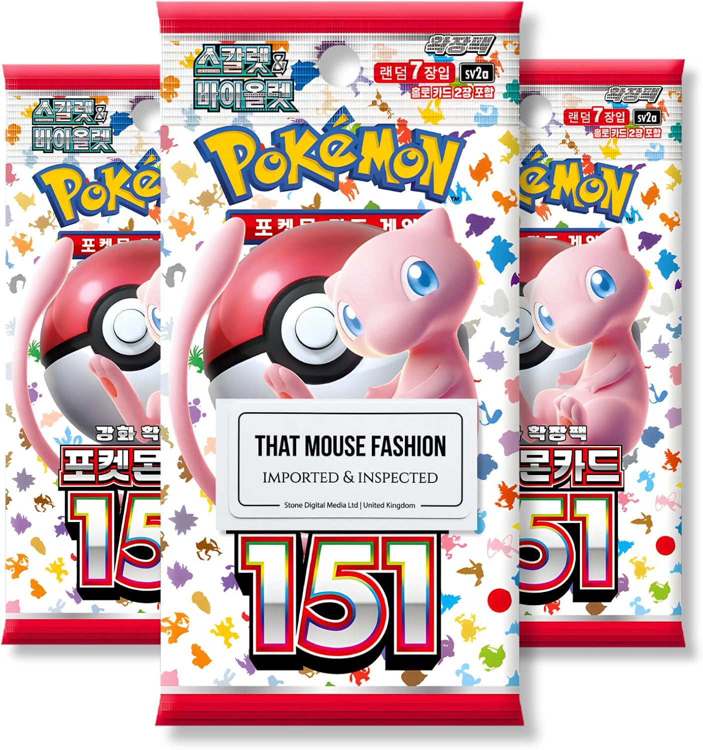 Pokémon 151 Korean Booster Packs (3 Pack Bundle) – Scarlet & Violet Pokémon Cards Set | Authentic Korean Pokémon TCG 151 Cards | That Mouse Fashion