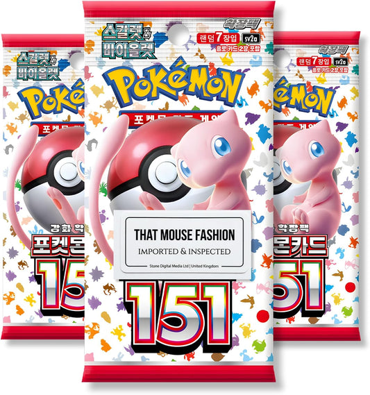 Pokémon 151 Korean Booster Packs (3 Pack Bundle) – Scarlet & Violet Pokémon Cards Set | Authentic Korean Pokémon TCG 151 Cards | That Mouse Fashion