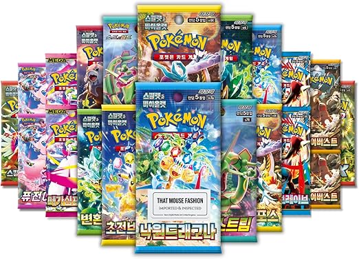 Korean 10 Booster Pack Bundle | TCYM Authenticated | Korean Pokemon Cards | Mystery 10 Pokemon Booster Pack Bundle | Scarlet and Violet | Sword and Shield | That Mouse Fashion