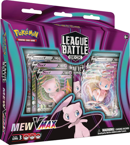 Pokémon TCG Mew VMAX League Battle Deck – 60 Card Ready-to-Play Deck with 4 Foil V Cards & 2 Foil VMAX Cards, Strategy Guide & Accessories